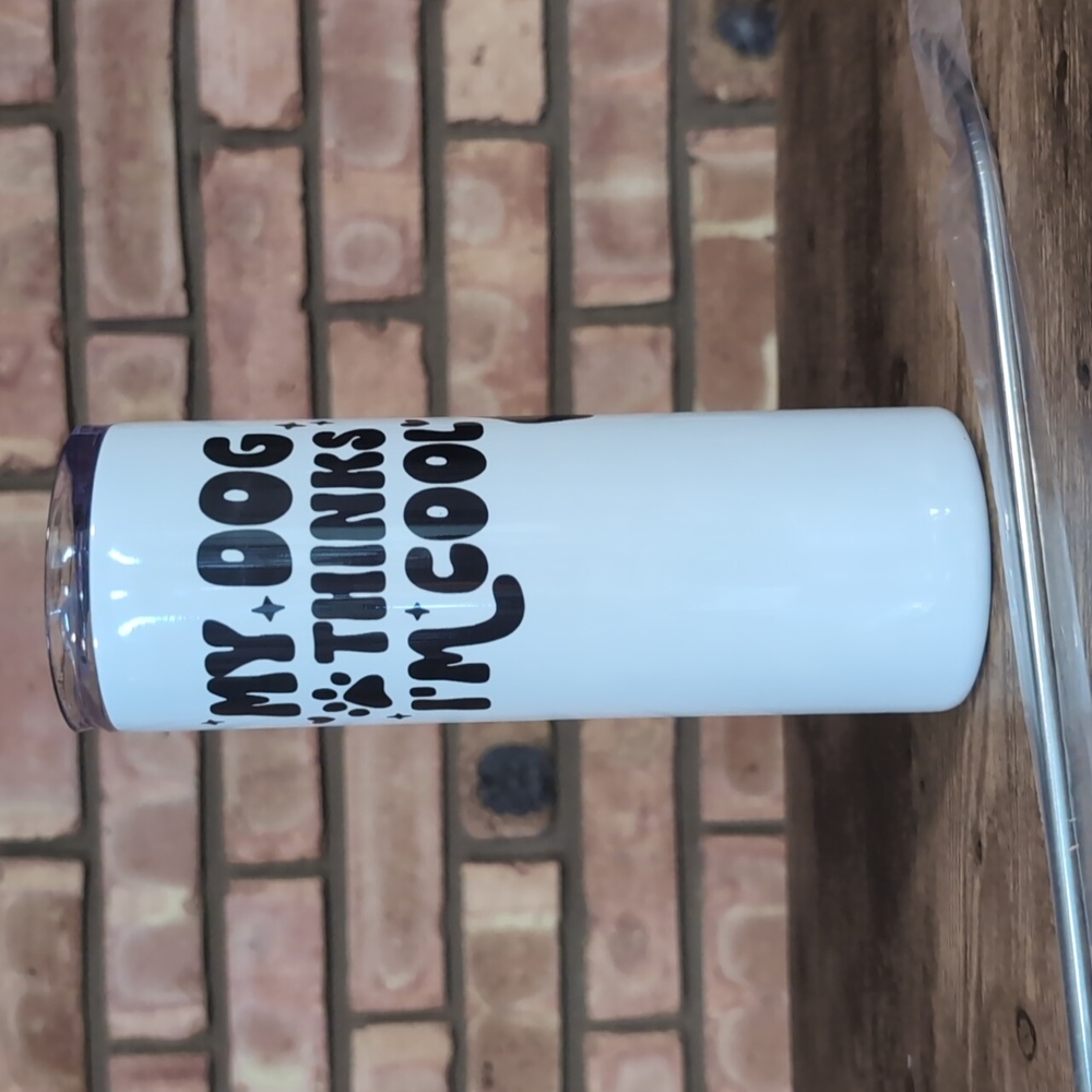 New 20oz Dog Theme Stainless Steel Tumbler with Lid/Straw